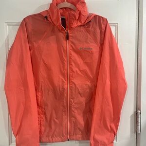Columbia Bright Coral Windbreaker with hood